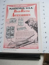 magazine ad 1960s PLASTICVILLE road racing slot car playset pit stop grandstand