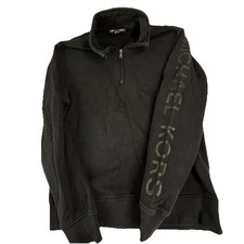 Michael Kors Sweater Mens Medium Quarter Zip Pullover Black Casual