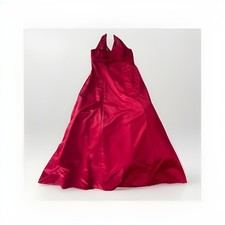 David s Bridal Shear Halter Neckline Apple Red Bridesmaid/Evening Gown Size 16