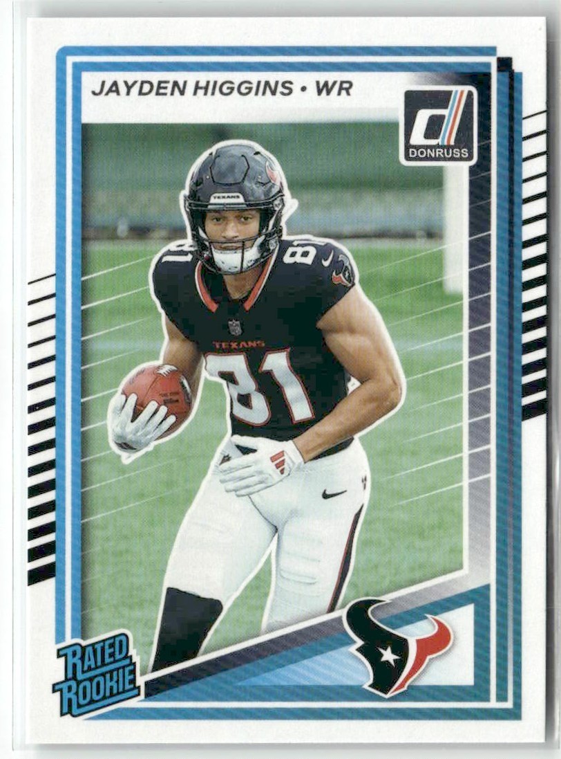 Jayden Higgins RC 2025 Donruss Rated Rookie Houston Texans #334