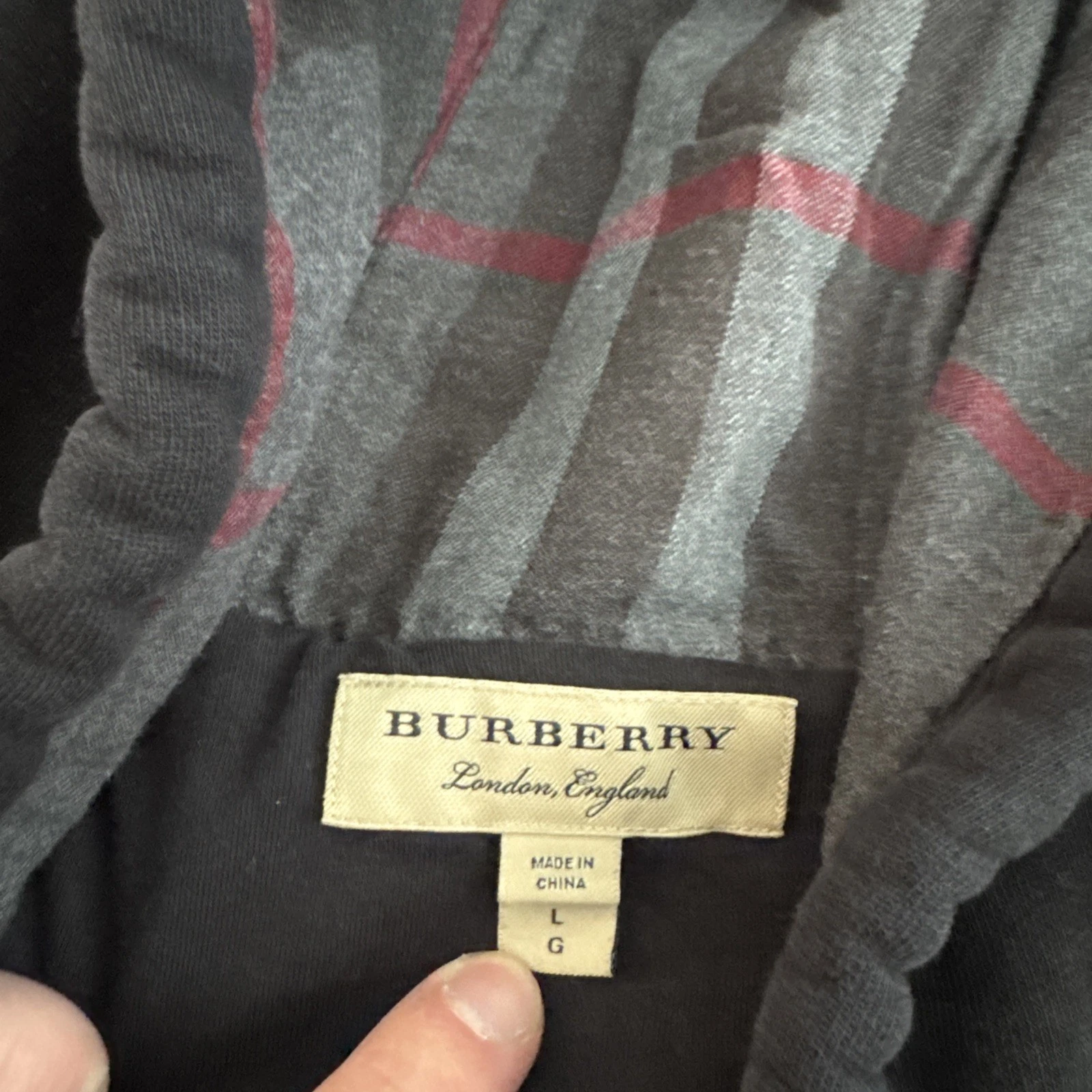 Burberry Felpa con Cappuccio Full Zip Nera Uomo Large
