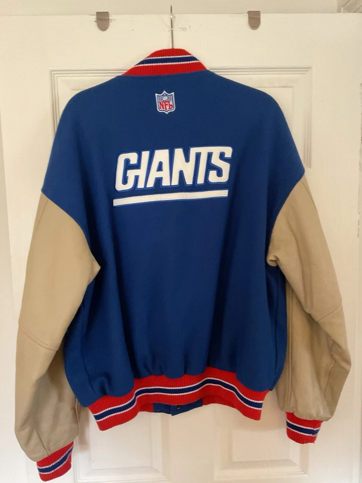 Vintage 90’s Nike NFL NY GIANTS Letterman Wool Bomber Jacket In Size Medium - Image 2 of 4
