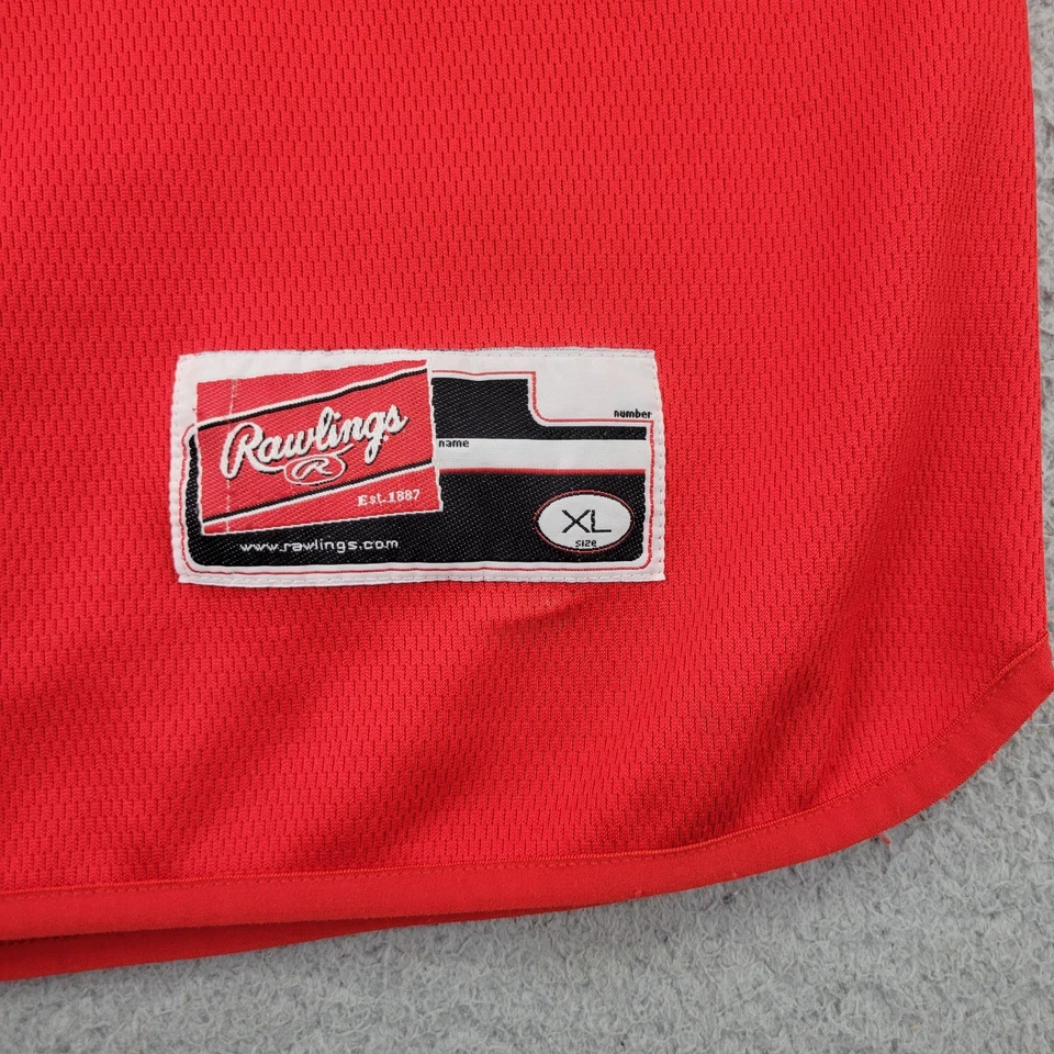 Sudadera Rawlings Para Hombre XL Roja Rendimiento Bordada Manga Larga Foto 4 de 4