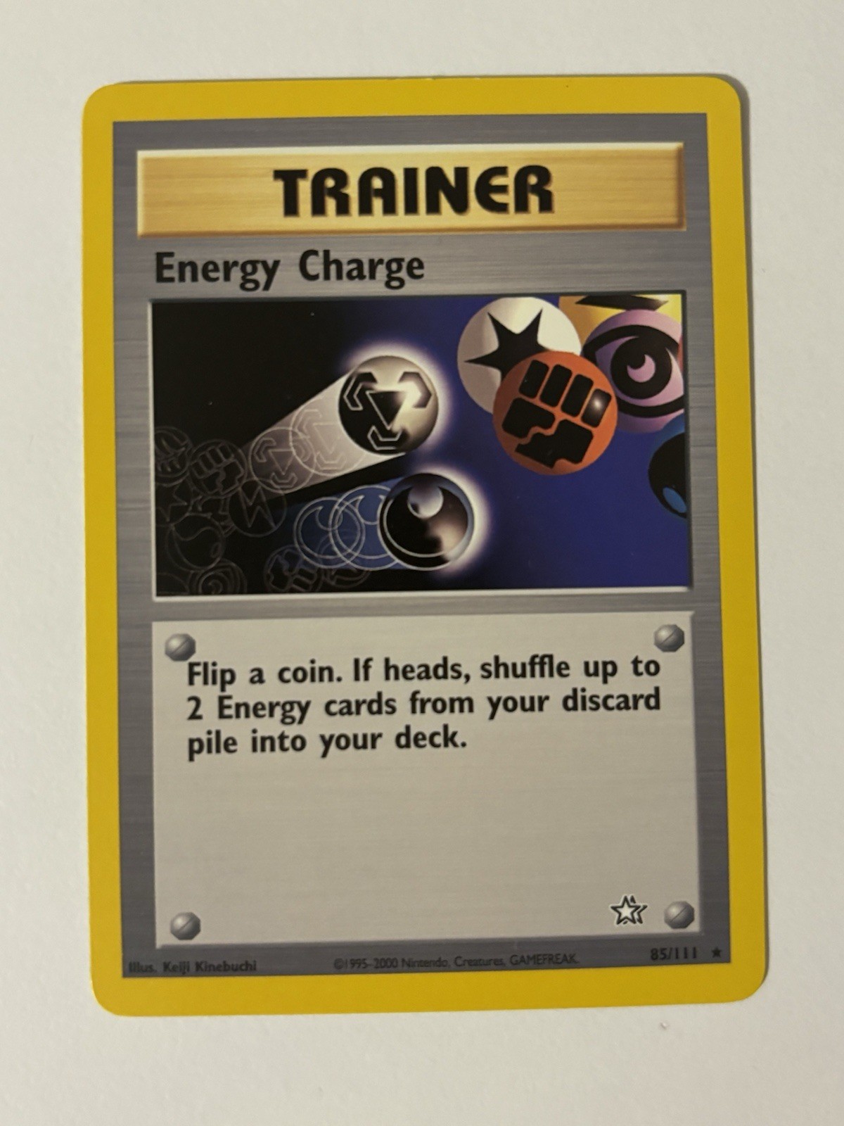 LP Pokemon ENERGY CHARGE Card NEO GENESIS 85/111 Non-Holo Rare ed