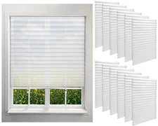 12 Pack Filtering Temporary Blinds for Windows 35X71 Inch Cordless Pleated Light