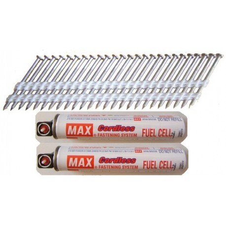 Pointes 34° INOX 3.1x63 de cloueur à gaz pour bardage et ossature bois