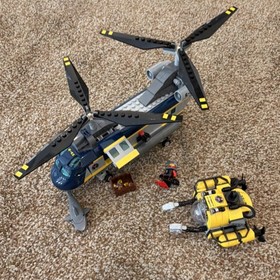 LEGO Deep Sea Helicopter 60093 City Complete Set 388 Pieces Submarine Manuals