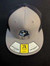 Fitted Baseball Hat Richardson Flexfit Embroidered Logo XS/SM Navy/Grey