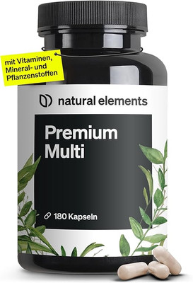 Premium Multivitamin   180 hochdosierte Komplex-Kapseln   wertvolle Vitamine A-Z