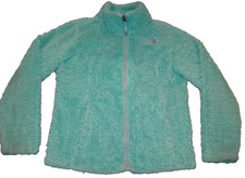 The North Face Girls Size Medium 10-12 Aqua High Pile Fleece Zip Jacket