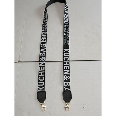 Kuchen & Bag 1980 Replacement Black Canvas Crossbody Strap with White Logo