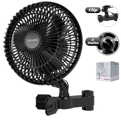 Caluma Clipventilator 20cm oszillierend 20W Growbox Umluft leise Indoor stark