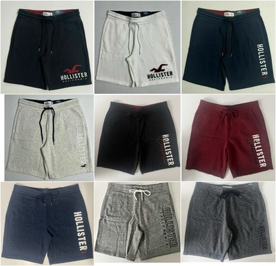 Hollister Men's Applique Graphic Logo Fleece Jogger Sweat Shorts 9'' XS S M L XL