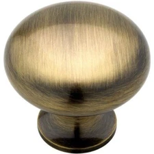 1-1/4"  Smooth Knob Antique Brass