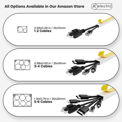Kabelmanagement Wandkabel Hider 315" mit 32 Stück Anschluss Kabelbahn für 3-4 Kabel - Bild 5 von 6