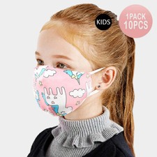 Lot of 10 Reusable Washable Cloth Face Cover Stretch Handmade Mask Kids Toddler