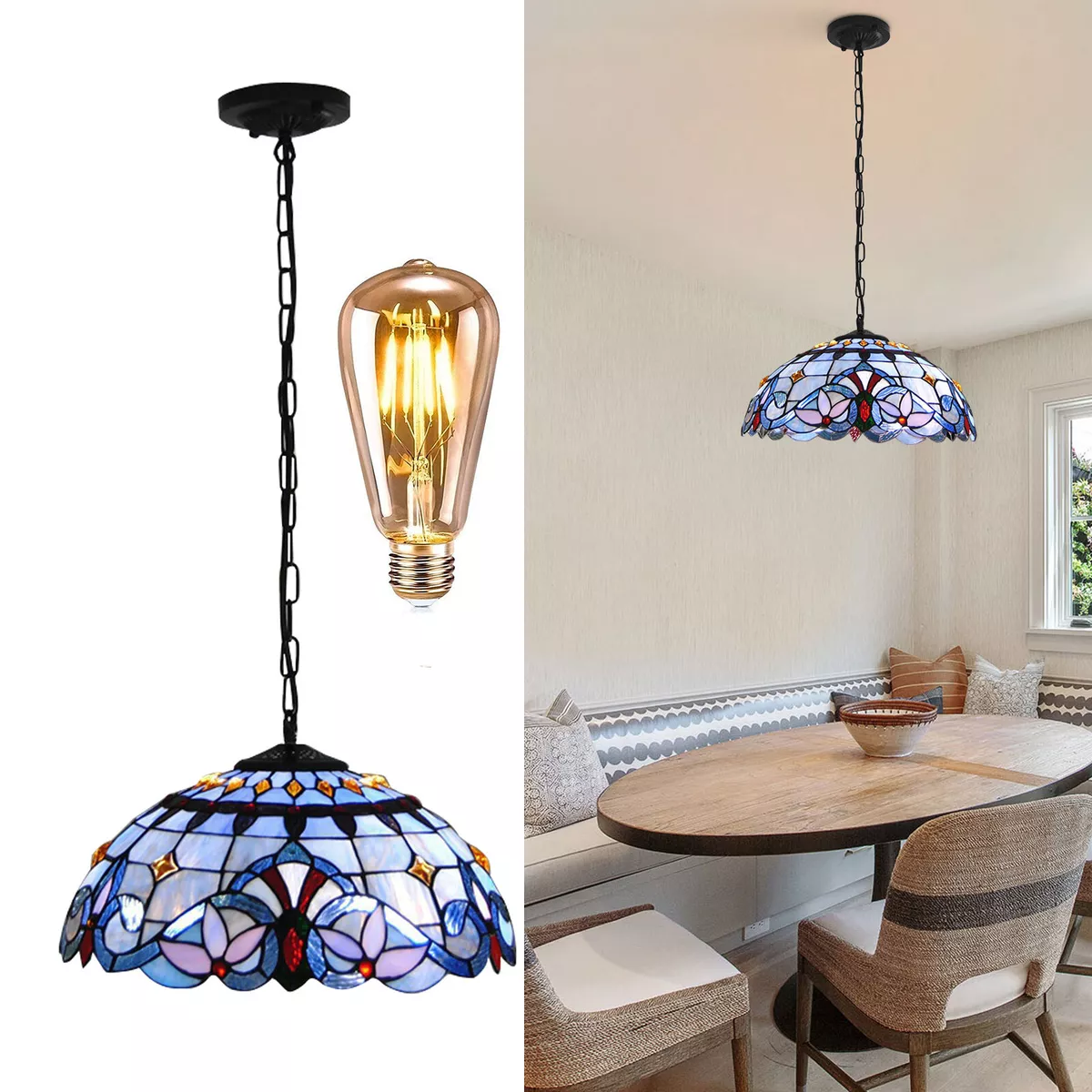 Stained glass hanging shop pendant lights