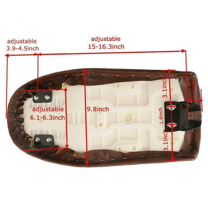 For Honda CB125 CB125S Motorcycle Flat Vintage Cafe Racer Seat Cushion Brown US - Image 4 of 4