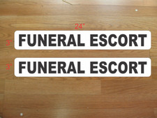 FUNERAL ESCORT 3"x24" Magnetic Vehicle Signs to fit Van Car Truck or SUV