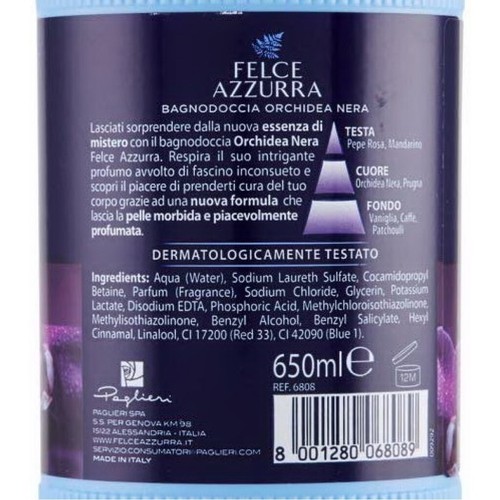 3er-Pack Felce Azzurra Bagnodoccia Orchidea Nera,Körperwäsche,Duschgel 650ml - Bild 7 von 8