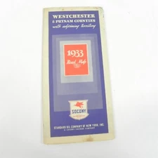 1933 MOBIL STANDARD OIL COMPANY MAP OF WESTCHESTER & PUTNAM COUNTIES TOURING