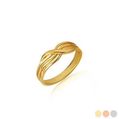 Gold Triple Crossover Bandring (erhältlich in Gelb-/Rosé-/Weißgold)