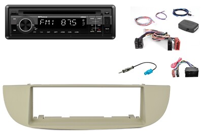 Autoradio Weiß Mit CD für Fiat 500 Lenkrad, USB Und SD Card, Fron