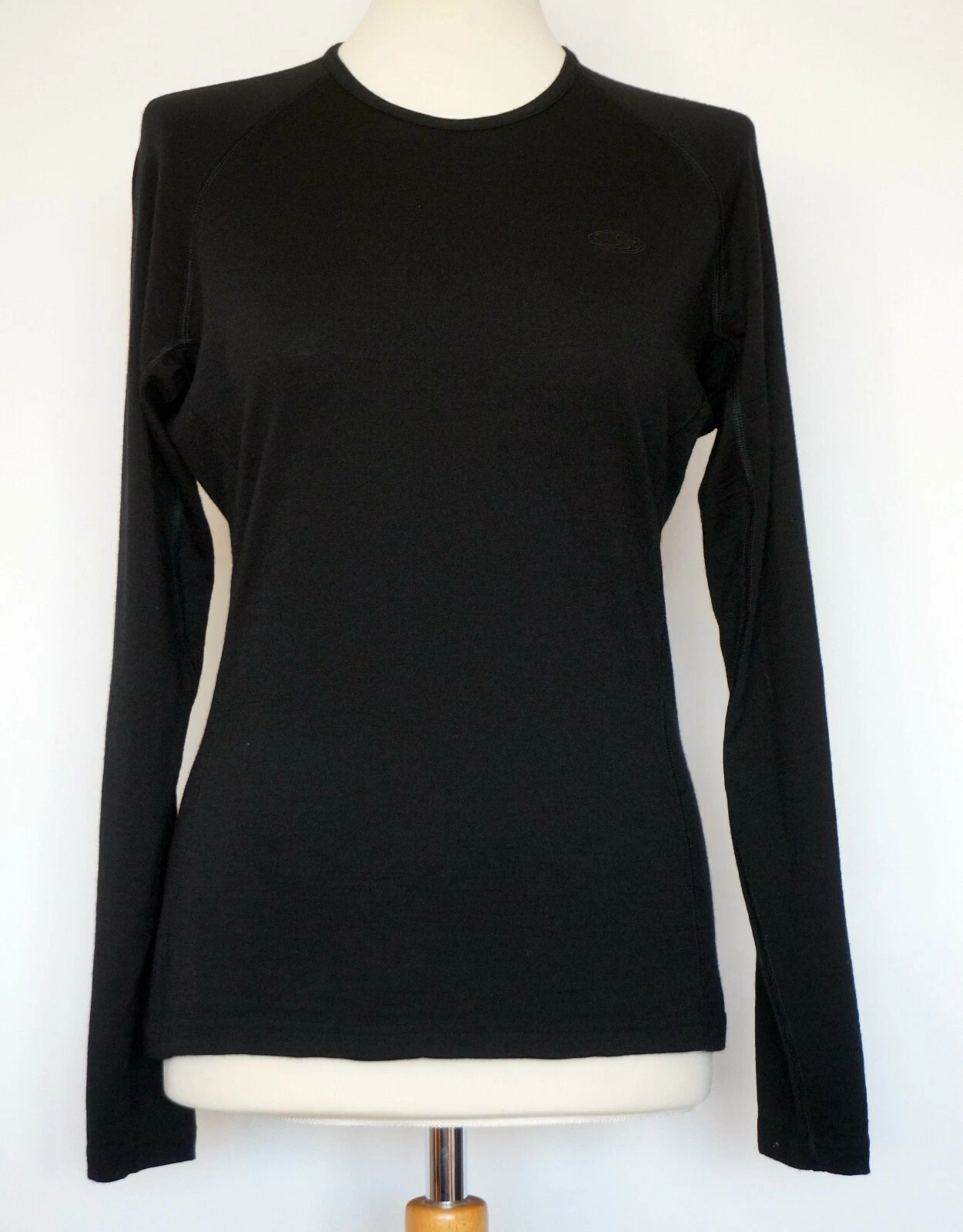 Icebreaker 200 Merino Wool Black Woman Base Layer Top, Size: L