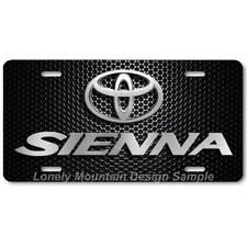 Toyota Sienna Inspired Art Gray on Mesh FLAT Aluminum Novelty License Tag Plate