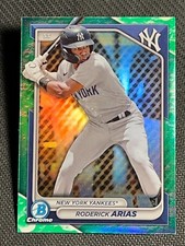 2024 Bowman Chrome GREEN LUNAR REFRACTOR Roderick Arias, item 1
