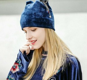 ladies velvet winter hats