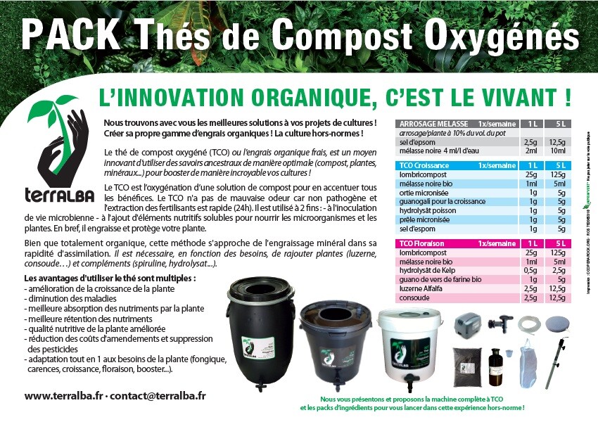 Thé de compost potager pack TCO floraison micro-organismes actifs
