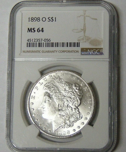 NGC MS64 1898-O Morgan Silver Dollar New Orleans Mint #4512357-056