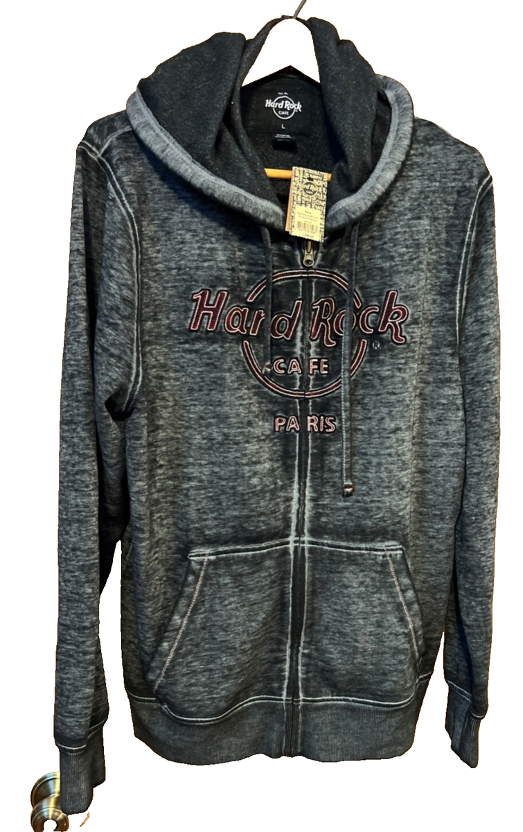 Zip Hoodie Hard Rock Hoodie Grey Hard Rock Cafe Mens Double