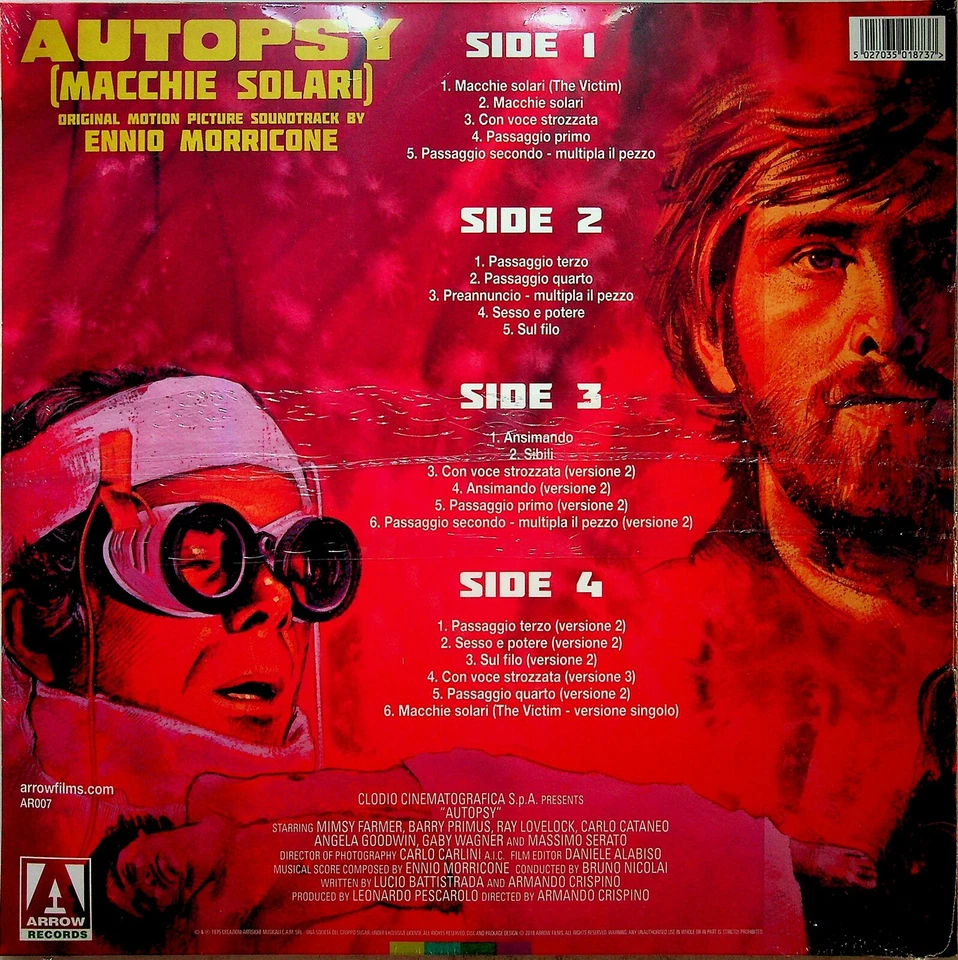 Autopsy/Macchie Solari- Ennio Morricone Soundtrack 2-LP NEW Coloured Vinyl ARROW - Image 2 of 2