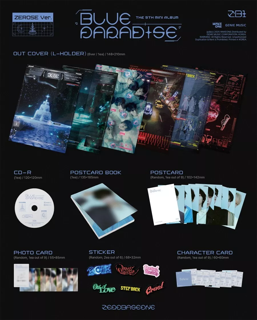 ZEROBASEONE BLUE PARADISE Album ZEROSE 6 Ver SET/6CD+6L ZEROBASEONE BLUE PARADISE Album ZEROSE 6 Ver SET/6CD+6L