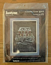 CLEANING THE HOUSE - JANLYNN CROSS STITCH KIT - NEW, VTG, WINTER, SNOW