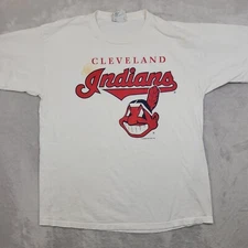 Cleveland Indians Shirt Mens XL Short Sleeve Chief Wahoo Vintage 90s LEE Sport*