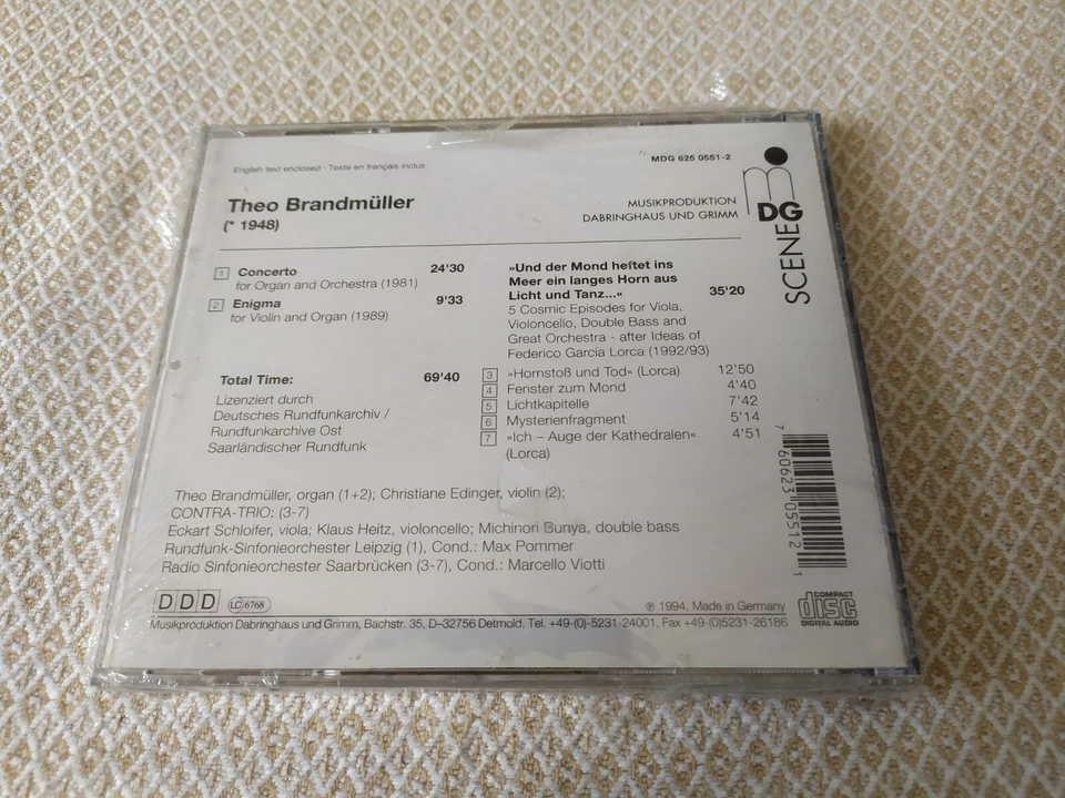 Theo Brandmüller : Concert Music (Organ Concerto, Enigma) - Contra Trio - CD NEW - Photo 2/2