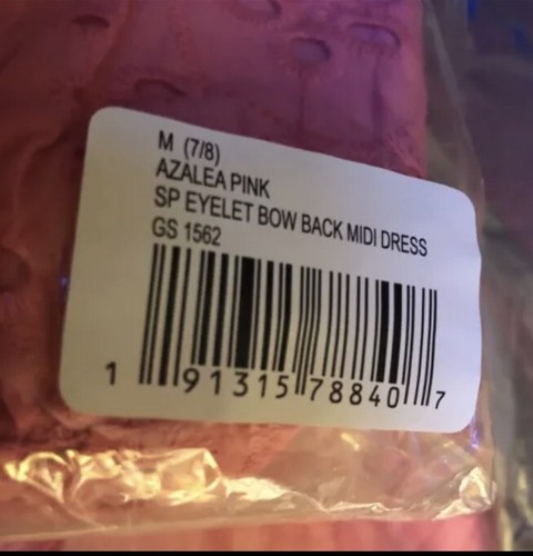 Scoop Girls Pink Eyelet Dress Medium (7-8) NEW - Picture 8 of 8