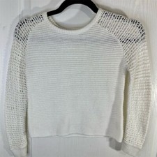 Crazy 8 Kids White Knit Pullover Sweater Size 7-8 Long Sleeve Casual