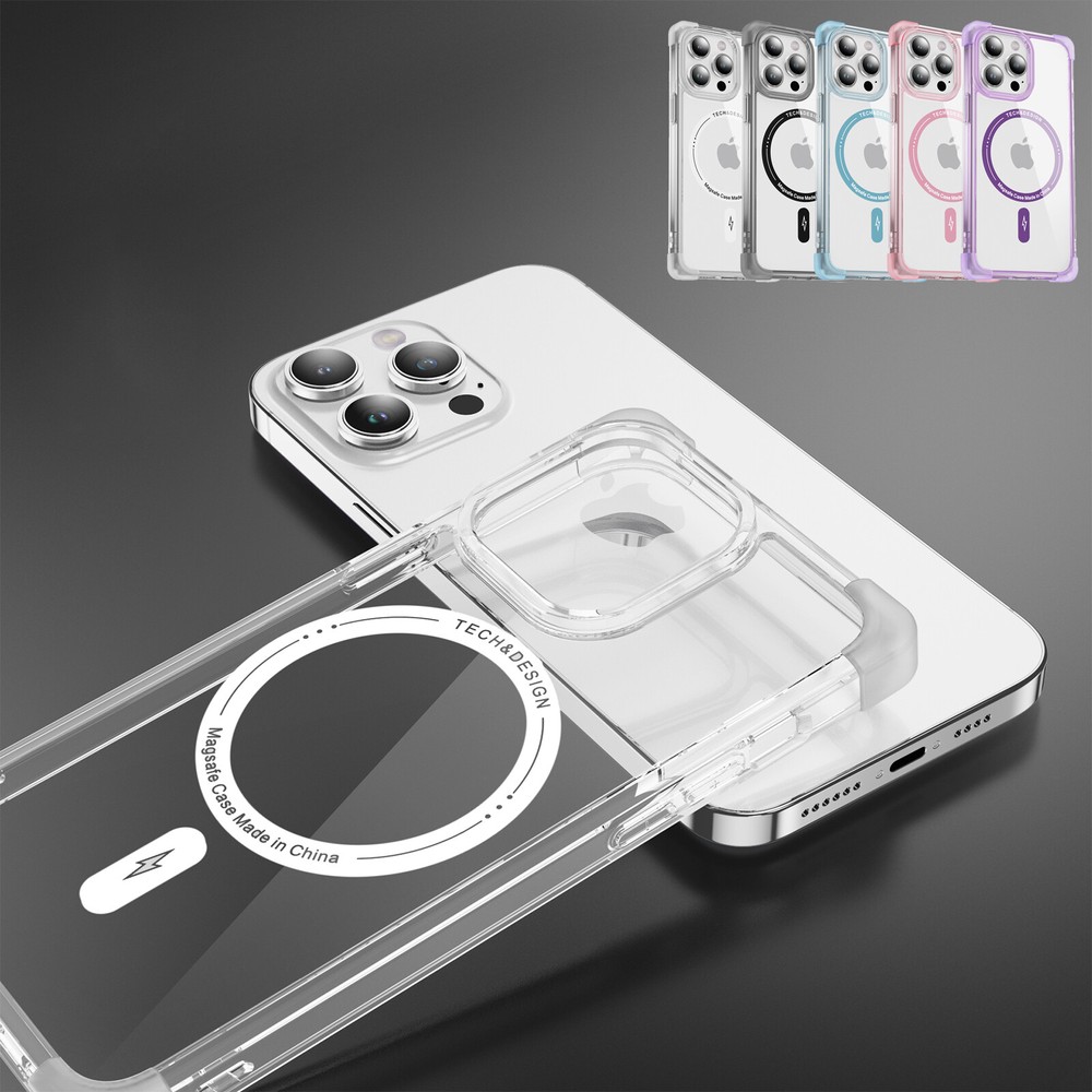 For iPhone 15 16 Pro Max 14 13 11 Enhanced Corner Shockproof Clear Magnetic Case