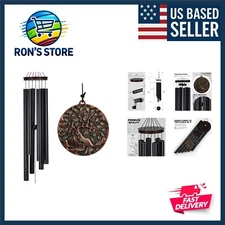 Large 46'' Black Wind Chimes - Vibrant Tree of Life with Soothing Melodies