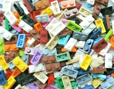 50x LEGO 1 x 2 Plate - Assorted Colors