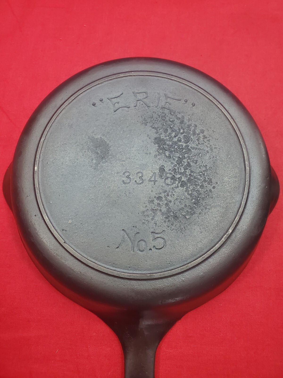 Both Variations Rare Pre Griswold Artistic ERIE 5 Cast Iron Skillets 724 & 3348 eBay