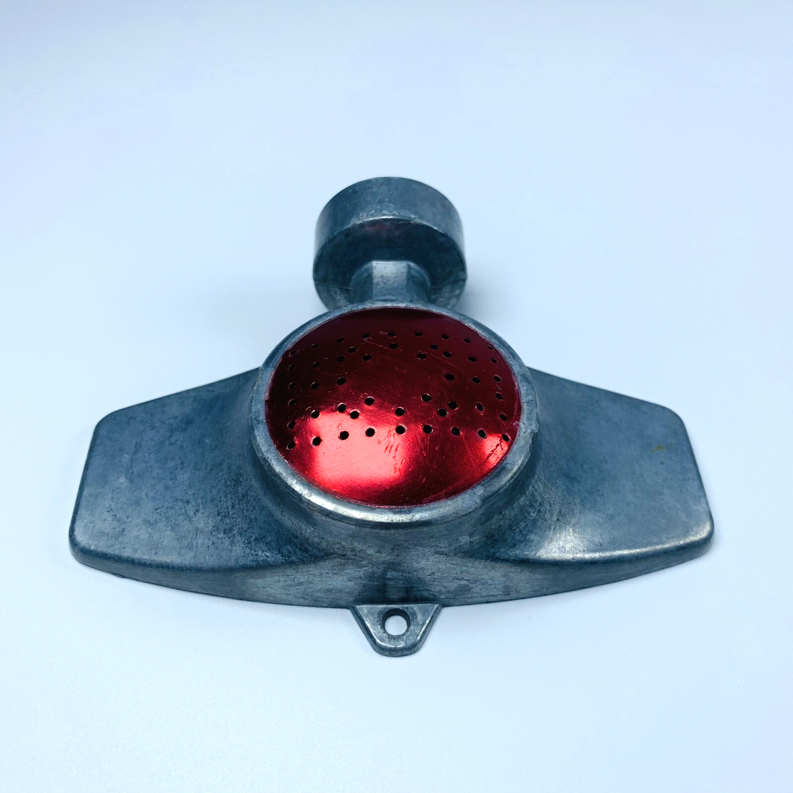 Vintage Flat Metal Round red Sprinkler Head Tested.