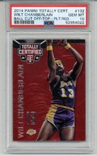 2014 PANINI TOTALLY CERTIFIED PLATINUM RED #132 WILT CHAMBERLAIN LE PSA 10 RARE