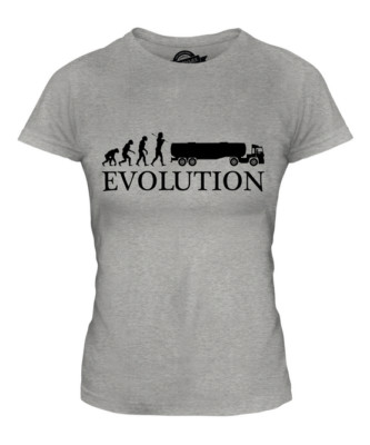 TANKER EVOLUTION OF MAN LADIES T-SHIRT TEE TOP GIFT DRIVER LORRY
