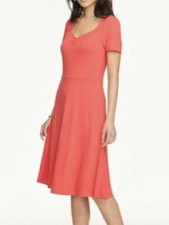 Ann Taylor Dress Womens Size M Sweetheart Pocket Dress Red stretch Aline New