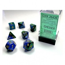W&uuml;rfel - Gemini Blue-Green/gold (7-W&uuml;rfelset)